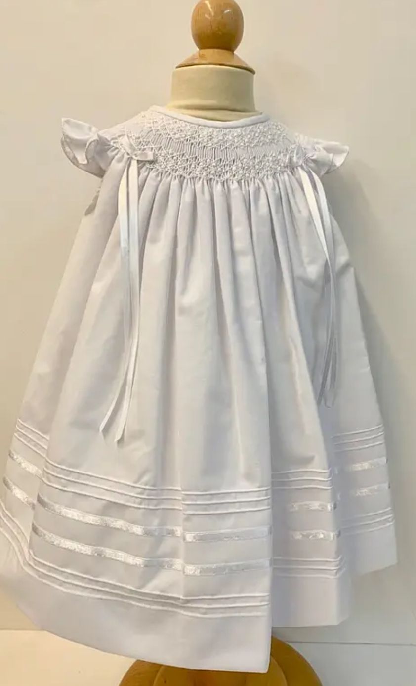 14692 Precious Smocked Bishop Dress.