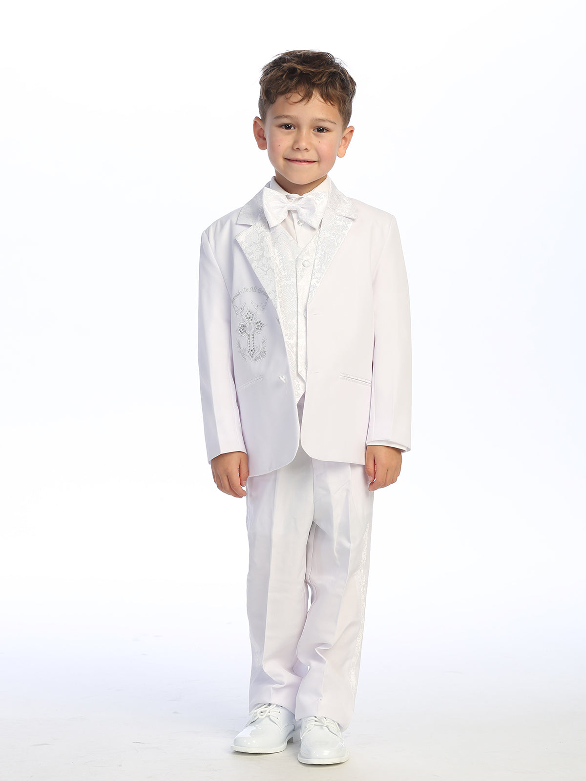 Boys Husky Embroidered Tuxedo Suit TP4025