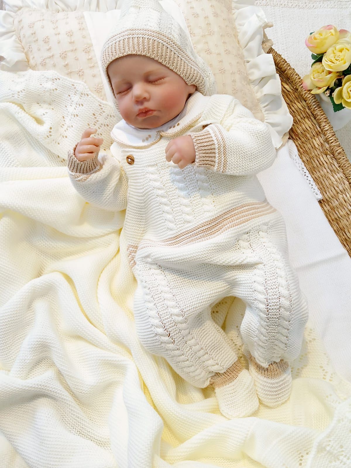 Take me home Outfit - White & Beige - Boy