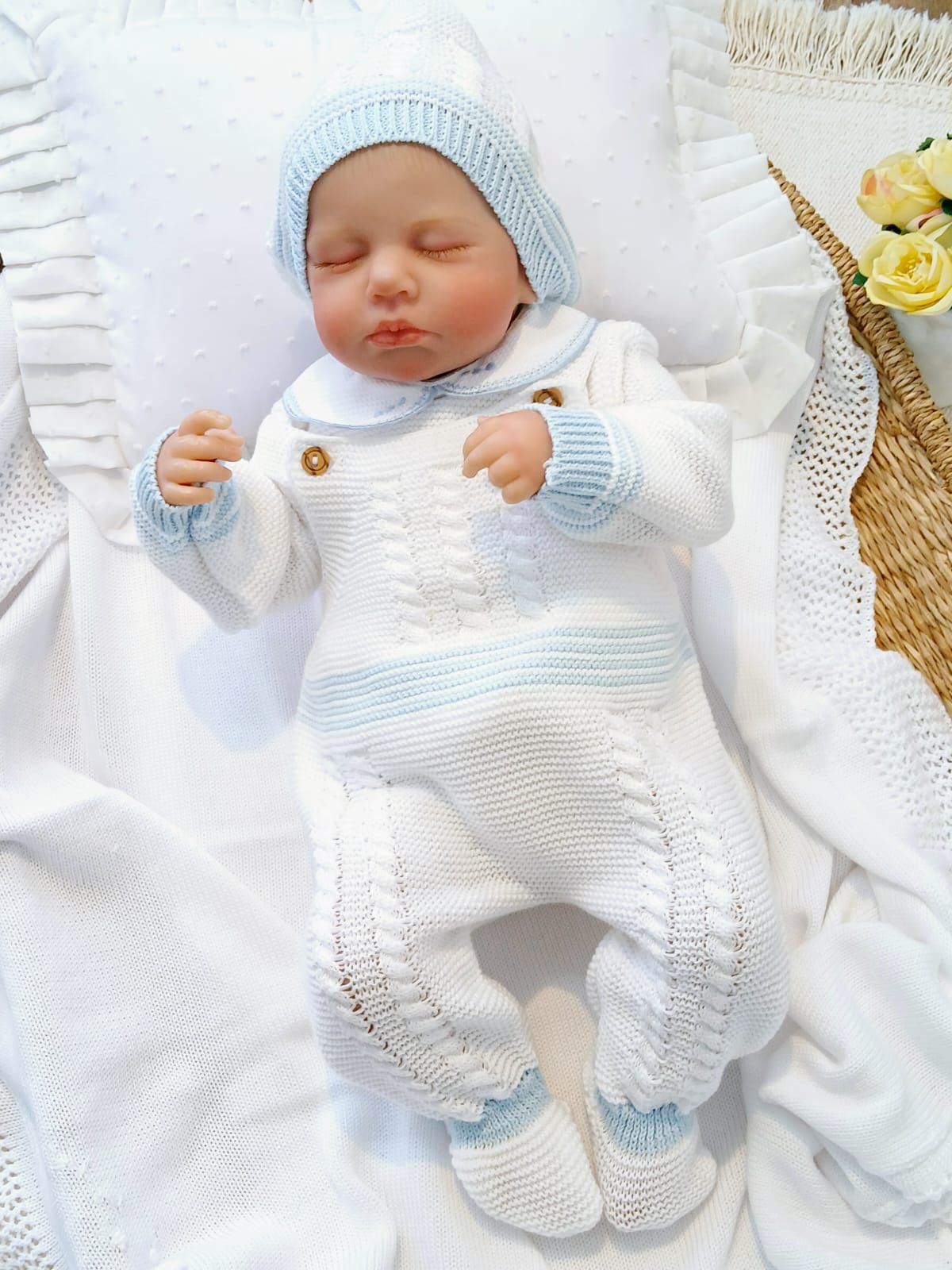 Take me home Outfit - White and Baby Blue - Boy