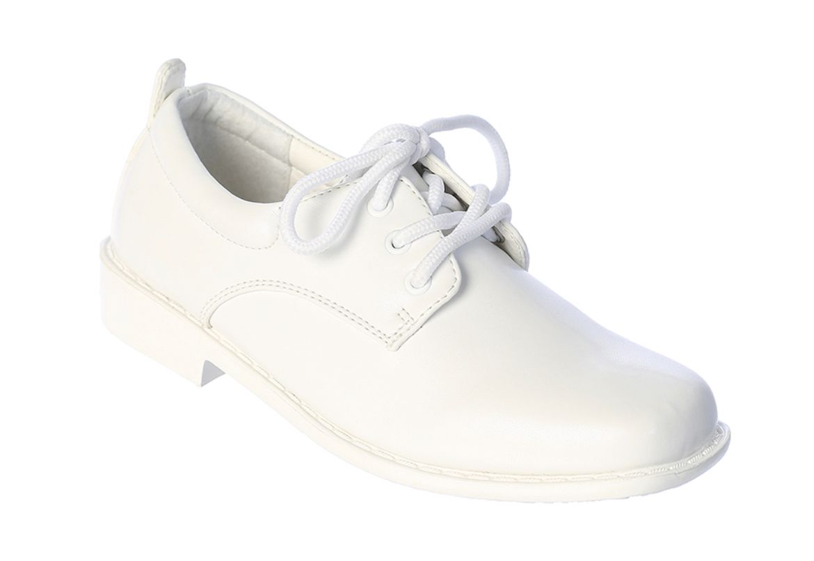 Boys Matte Square Toe Shoes - White