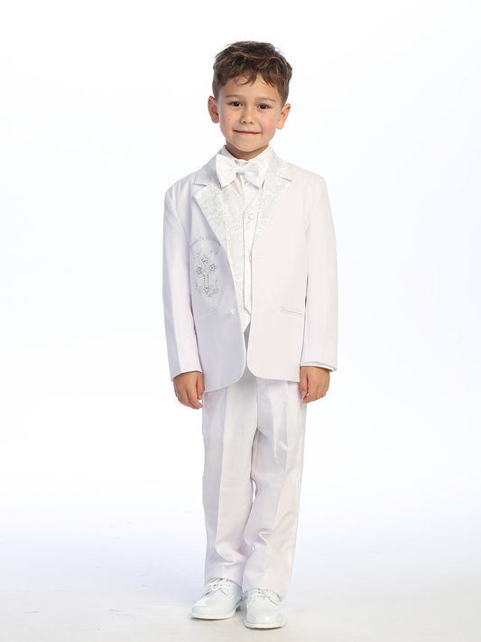 Boys Embroidered 5-Piece Tuxedo Suit TP4025