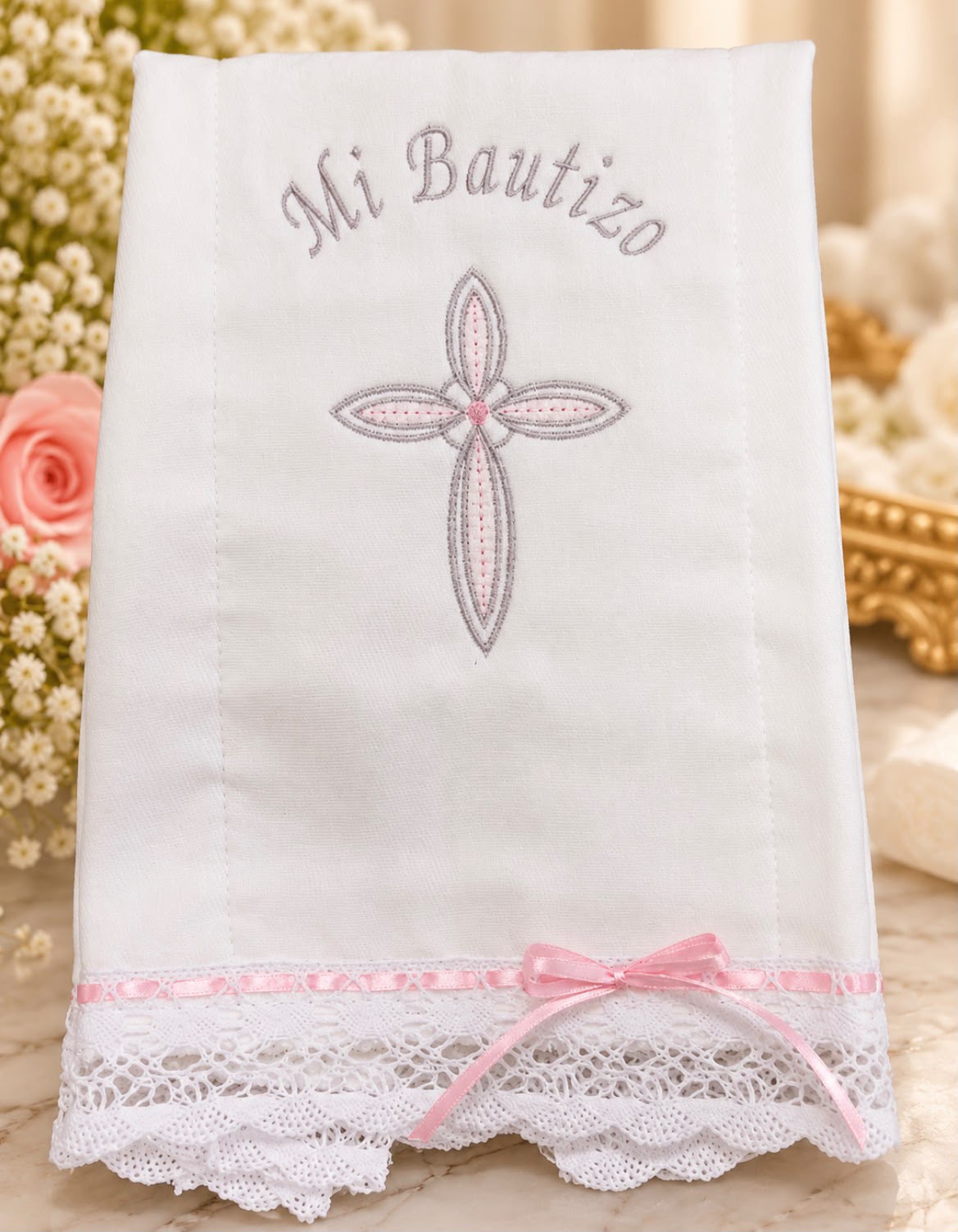 Handcrafted Embroidered Baptism Towel | Canastilla Ideal Kids