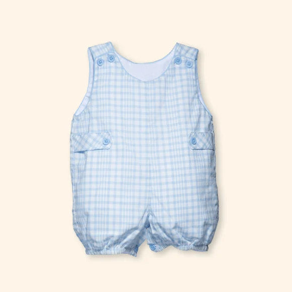 Squares Plaid Cotton Baby Bubble Romper | Canastilla Ideal Kids
