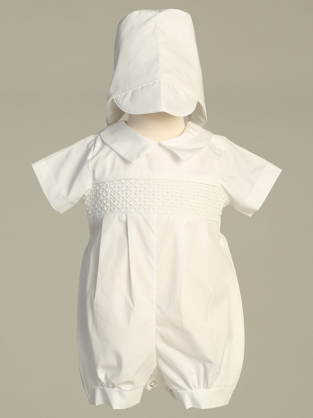 Smocked Cotton Baby Boy Romper Set | Canastilla Ideal Kids