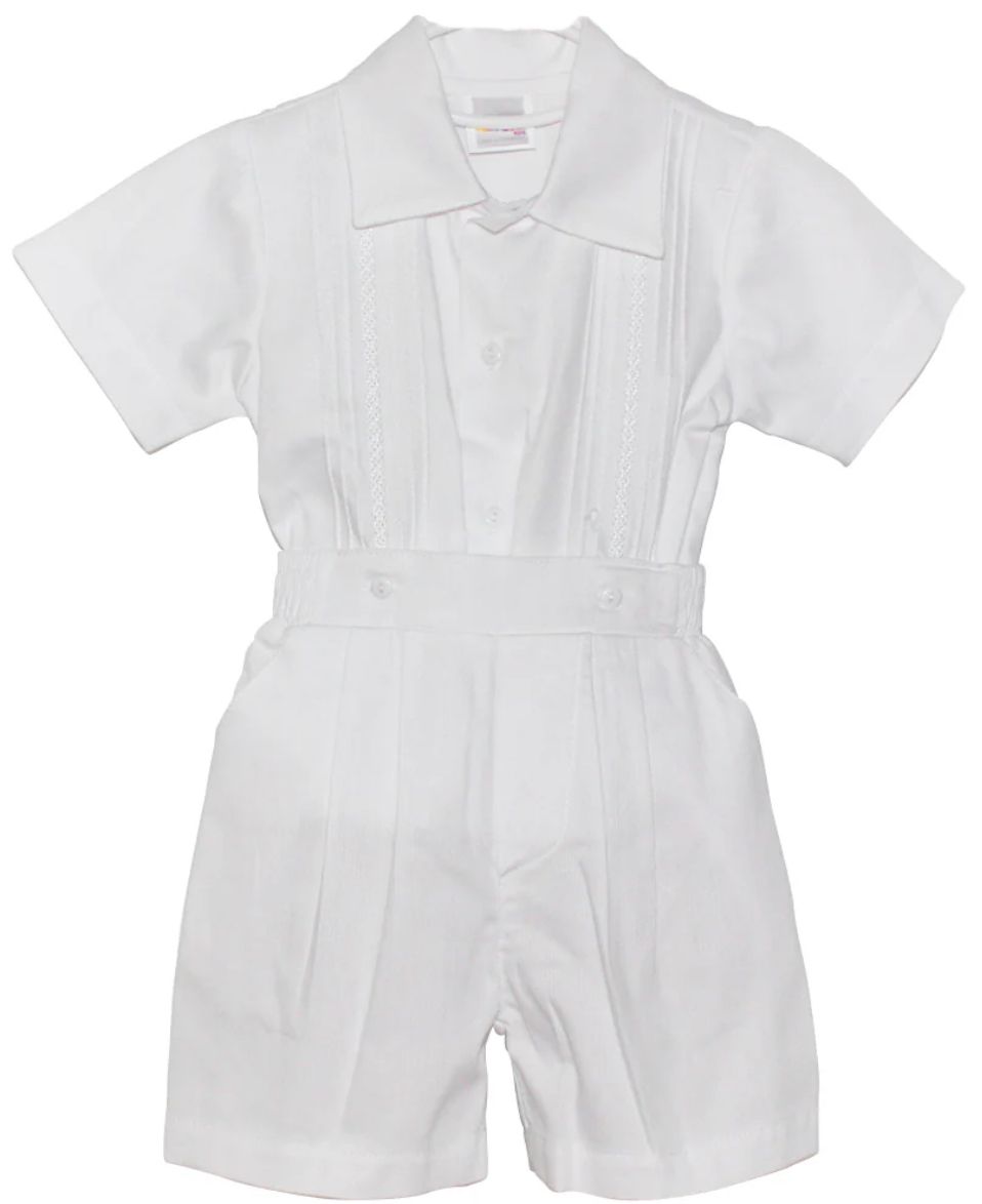 Rumba White Piqué Two Piece Baby Boy Set | Canastilla Ideal Kids