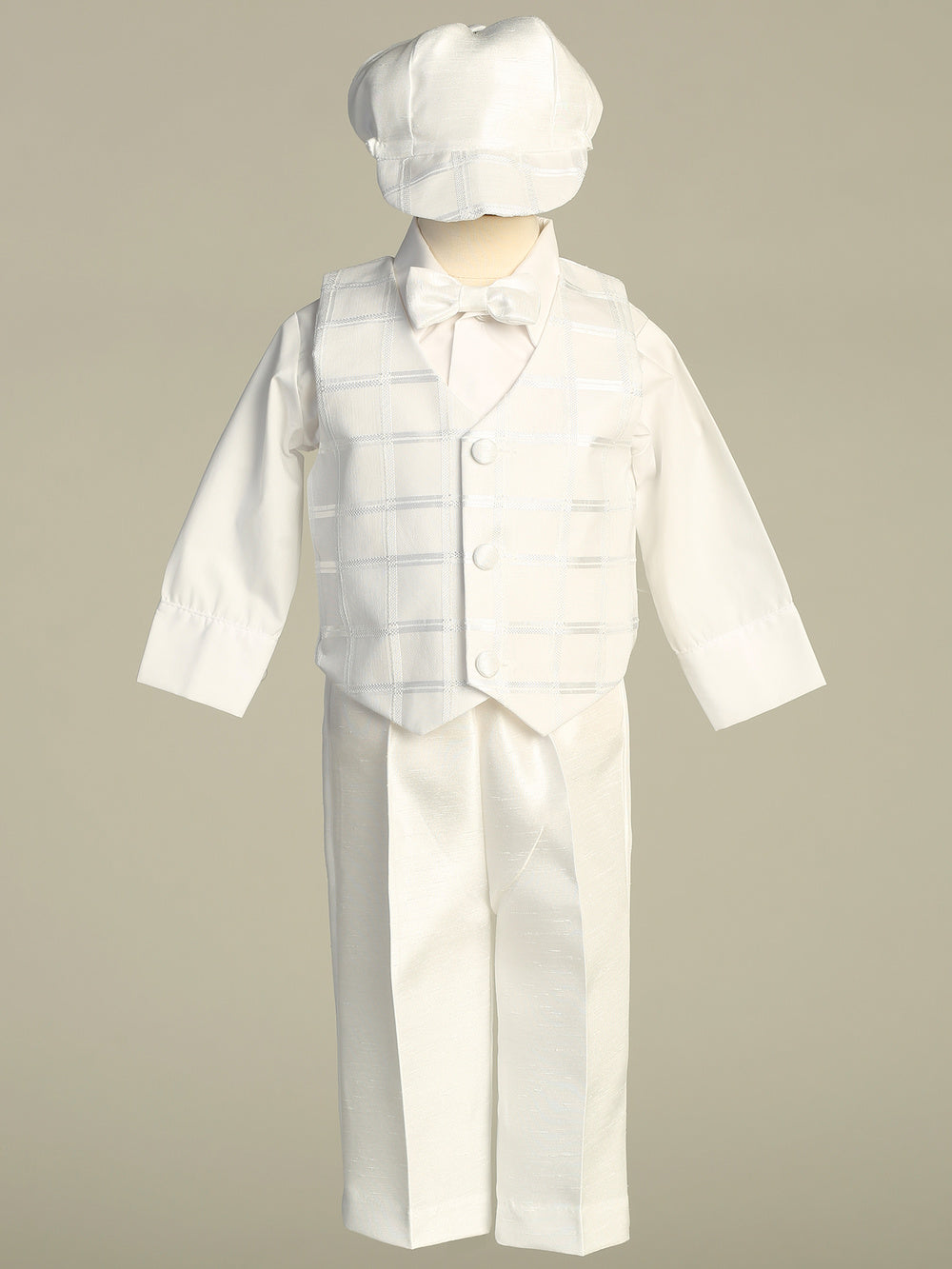 Baby Boy Checkered Vest Suit Set | Canastilla Ideal Kids