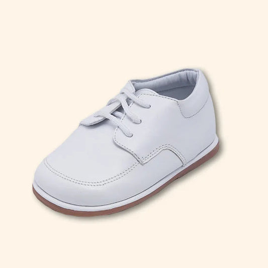 Elegant White Anti-Slip Leather Baby Shoes | Canastilla Ideal Kids