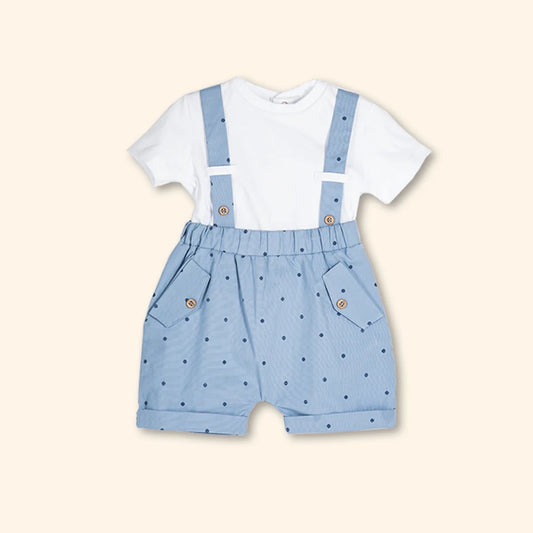 Bob Two-Piece Baby Boy Set with Suspender Detail | Canastilla Ideal Kids