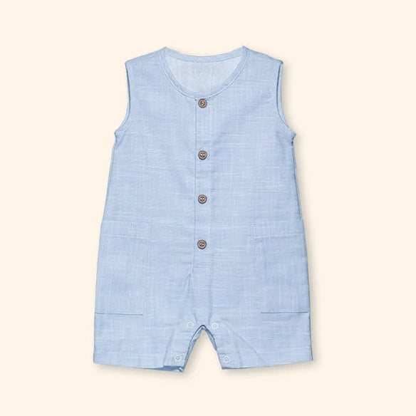 Jump Boy Sleeveless Cotton Baby Bubble Romper | Canastilla Ideal Kids