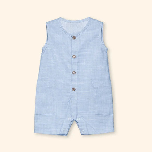 Jump Boy Sleeveless Cotton Baby Bubble Romper | Canastilla Ideal Kids