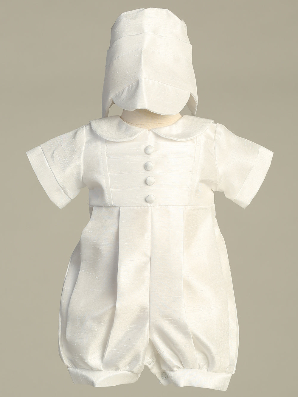 Baby Boy Shantung Baptism Romper | Canastilla Ideal Kids