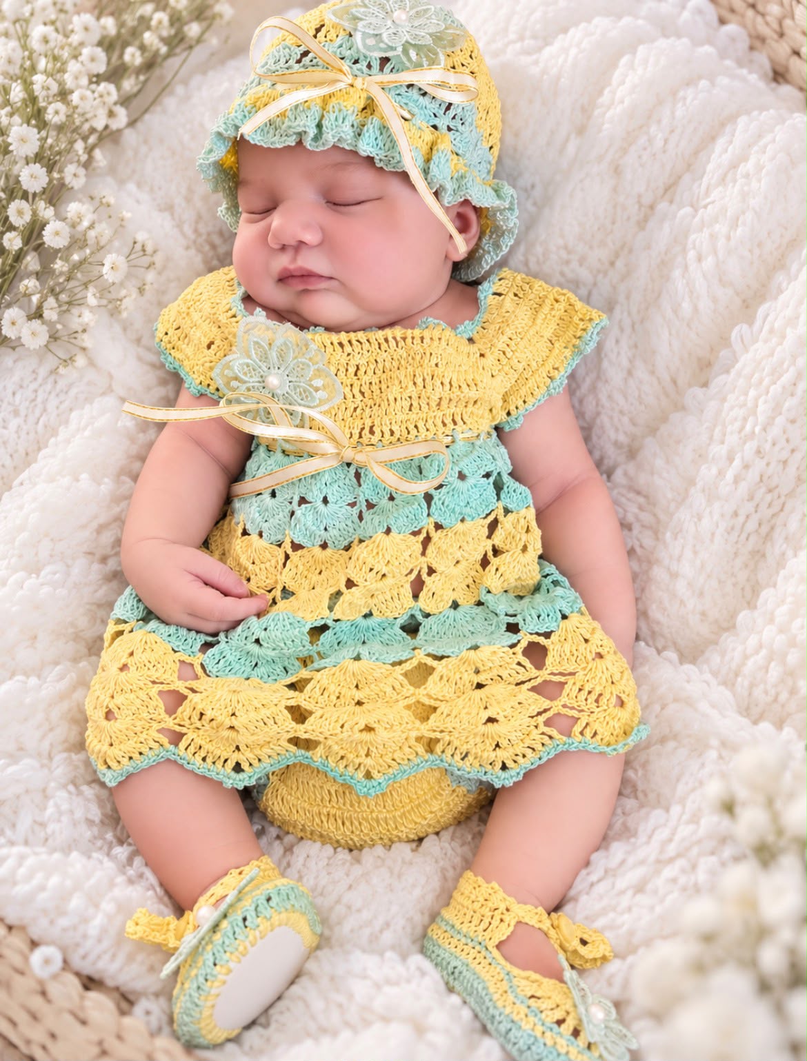 Yuliana  Baby Crochet Dress Set | Canastilla Ideal Kids
