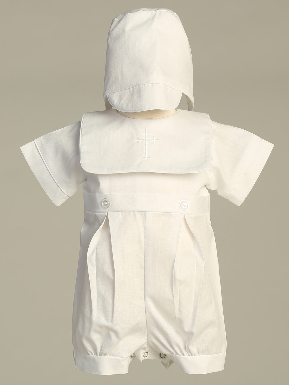 Baby Boy Baptism Romper with Cross | Canastilla Ideal Kids