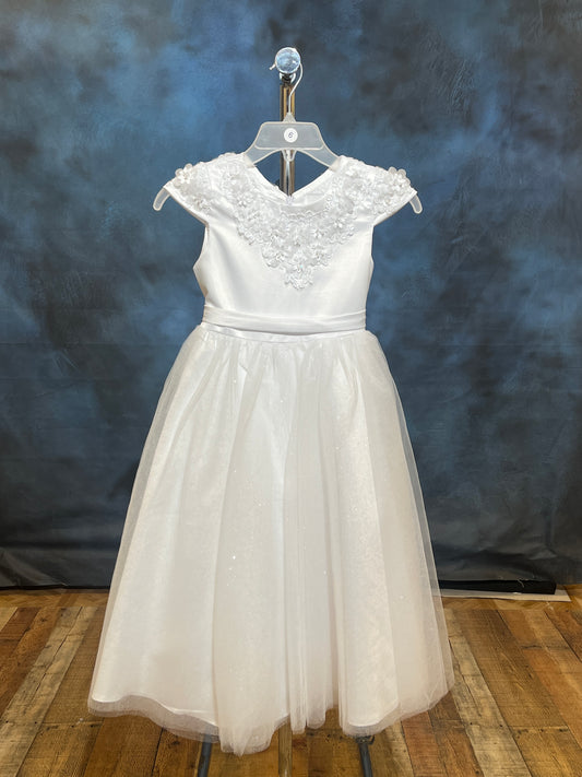 TIP5823 Short Sleeve White Dress
